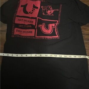 True Religion Black and Red Short Sleeve Tee